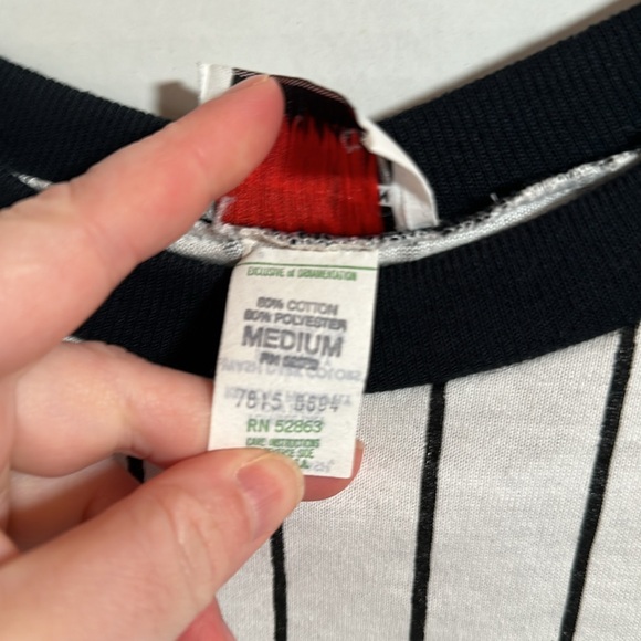 Vintage new additions maternity top striped baseball tee 94 baby size medium - Picture 4 of 6